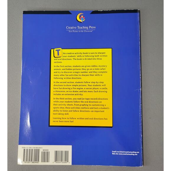 Following Directions Grades 5-6 Workbook Linda Schwartz Skill Building PB Book - Picture 16 of 16